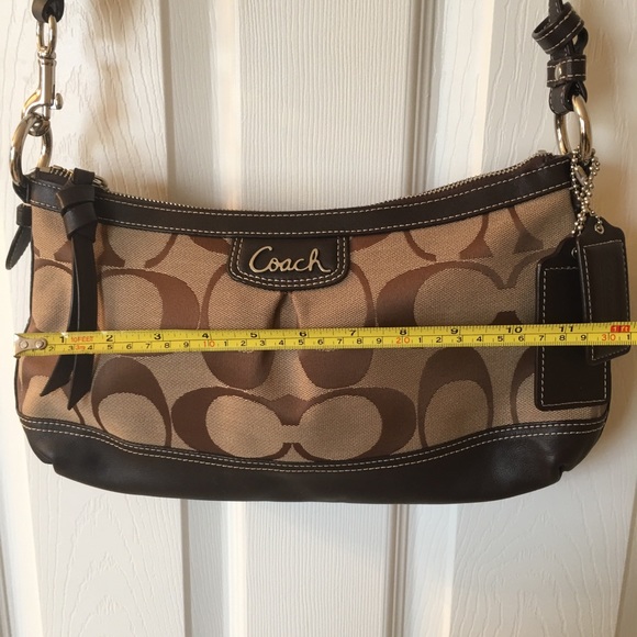 Coach Crossbody- Tan with brown trim - Picture 4 of 6